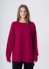 Maglione girocollo taglia unica da donna in lana e cashmere