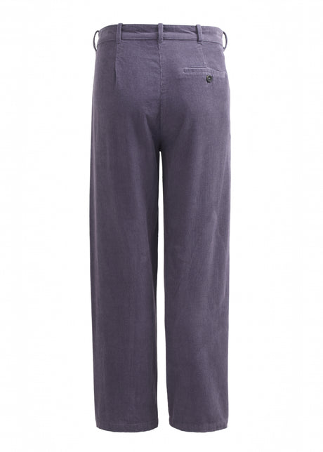 Pantaloni in velluto da donna grigi in cotone organico