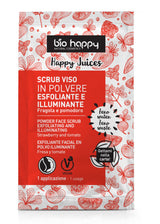 Scrub Happy juices in polvere viso illuminante fragola e pomodoro