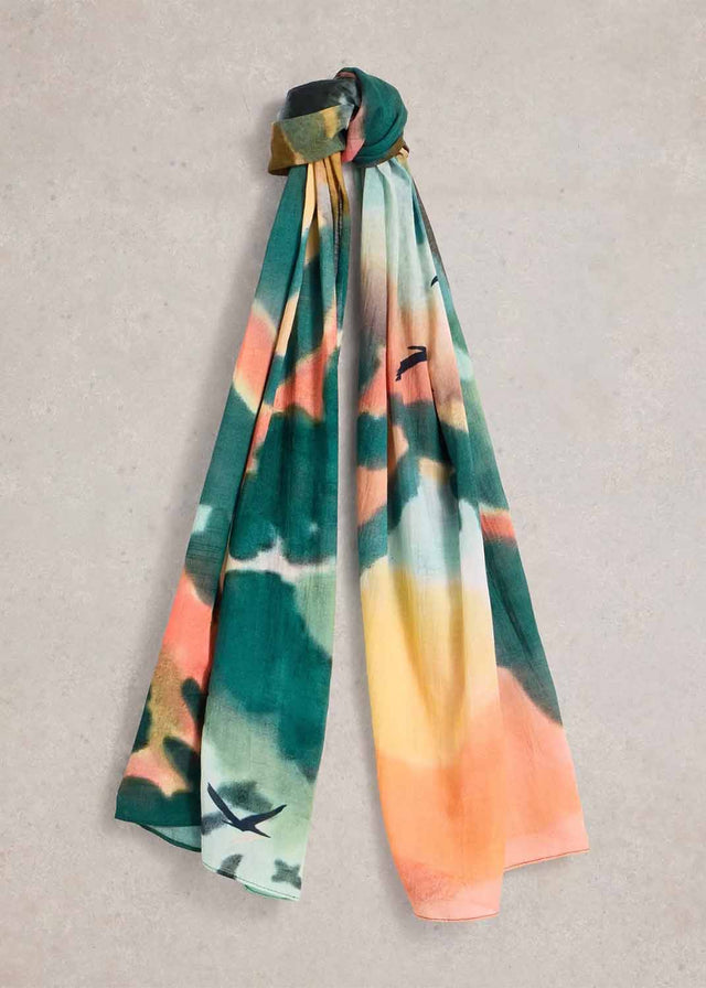 Green Canyon Scarf with Sunrise Print in Viscose and Organic Cotton