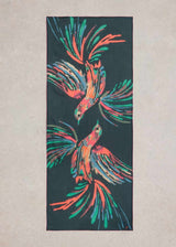 Green Canyon Scarf with Bird Print in Viscose and Organic Cotton