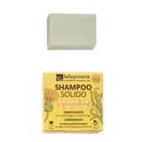 Purifying and anti-dandruff solid shampoo with prebiotic