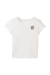 T-shirt da donna in cotone biologico con stampa floreale