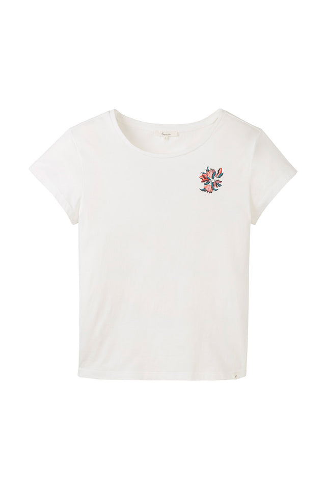 T-shirt da donna in cotone biologico con stampa floreale