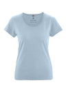 T-shirt con girocollo arrotolato da donna in canapa e cotone biologico