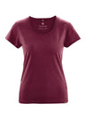 T-shirt con girocollo arrotolato da donna in canapa e cotone biologico