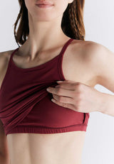 Sports top with hidden bra in organic cotton