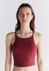 Top sport con reggiseno nascosto in cotone biologico