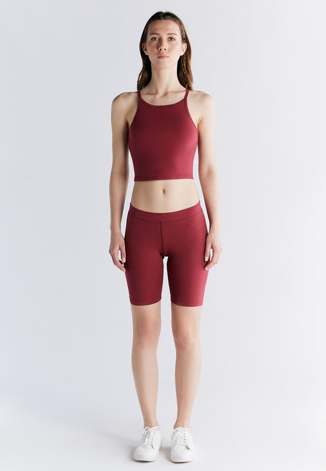 Sports top with hidden bra in organic cotton