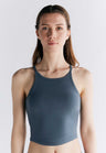 Sports top with hidden bra in organic cotton