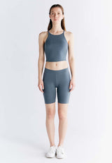 Sports top with hidden bra in organic cotton