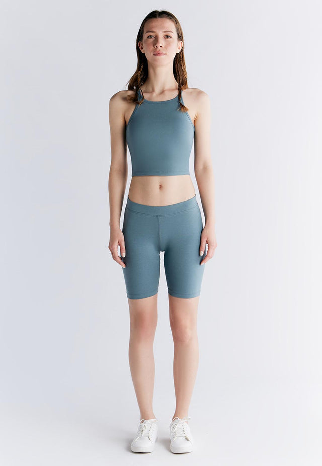 Sports top with hidden bra in organic cotton