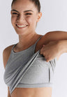 Sports top with hidden bra in organic cotton