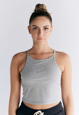 Sports top with hidden bra in organic cotton