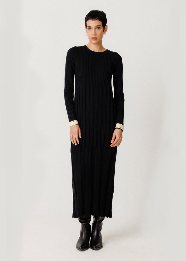 Women's Black Bedia Dress in Organic Cotton