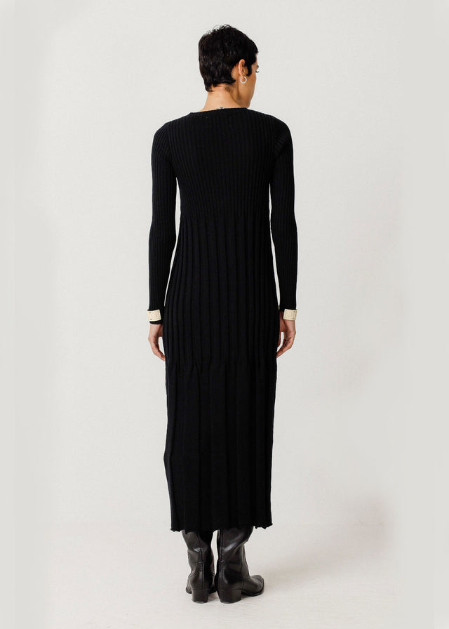 Women's Black Bedia Dress in Organic Cotton