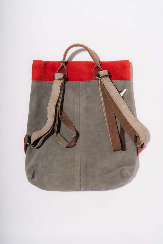 Louise suede backpack in Fairtrade recycled leather