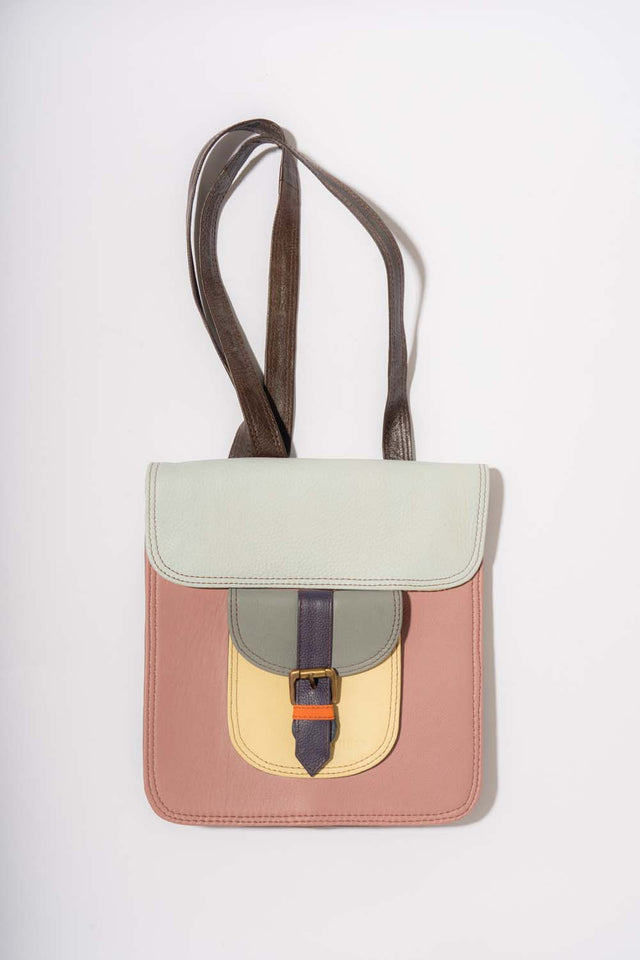 Multicolor REMI backpack in Fairtrade recycled leather