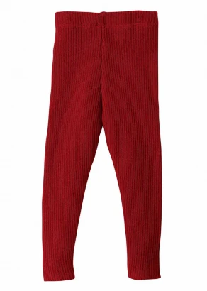 Disana Knitted Leggings, Berry - Pure Wool unisex (bambini)