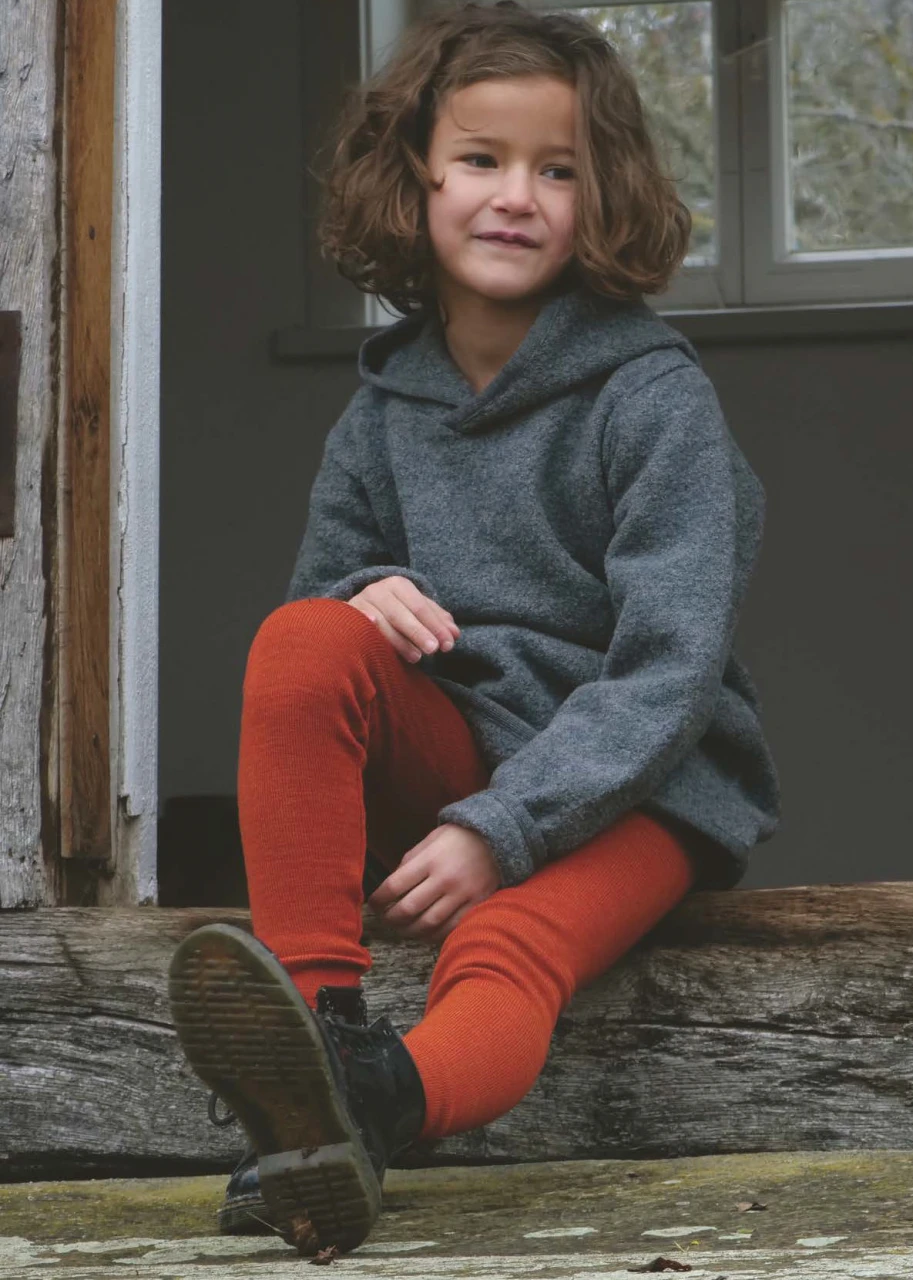 Kids Thermal Tights for Girls and Boys, 50% Organic Wool 50% Cotton, Sizes  6 months - 8 years